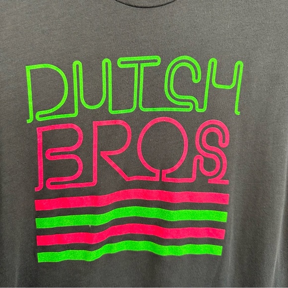 Women’s Dutch Bros VINTAGE Grey T-Shirt NEON Colors MEDIUM - Picture 3 of 7